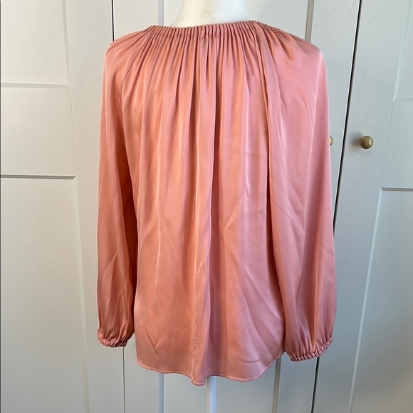 Kobi Halperin Payge V Neck Petal Pink Silk Blouse | Small - Picture 3 of 5